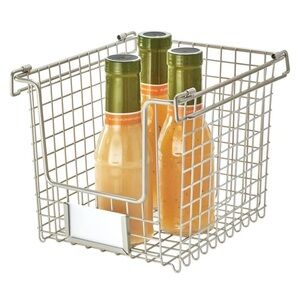 NEW 2 iDesign Stackable Crome Finish Wire Bins